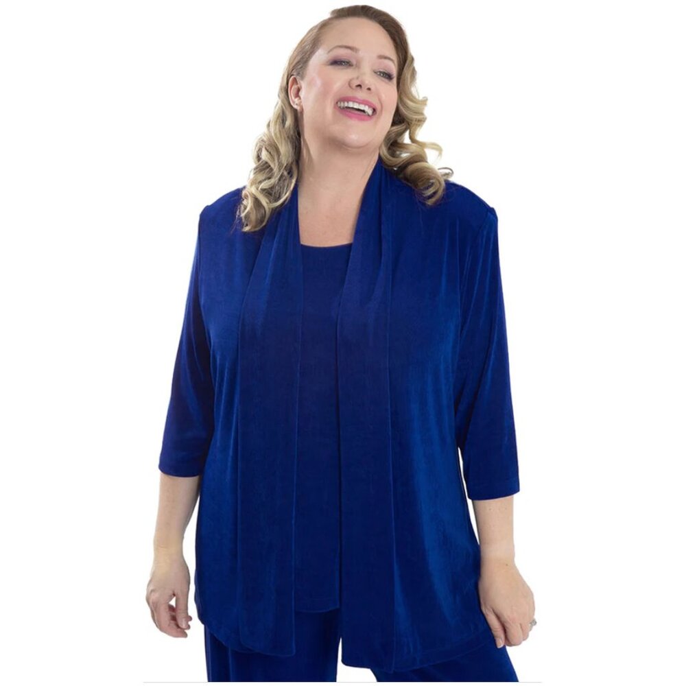 Vikki Vi Classic Royal Blue 3/4 Sleeve Kimono Jacket